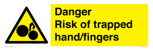 Danger Risk of trapped hand/fingers